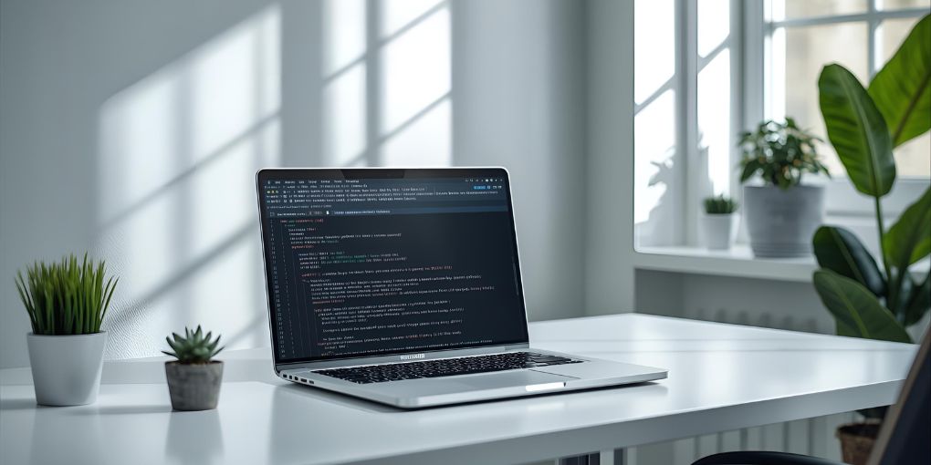 Laptop mit einer Console